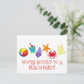 Invitation étoile de mer crabe soleil coquillage f (Debout devant)