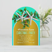 Invitation Étoile de mer de Noël Luau Or Conception d'arche (Debout devant)