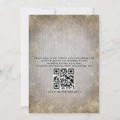 Invitation Étoile de mer dorée Mariage tropical chic code QR (Dos)