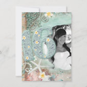 Invitation Étoile de mer élégante de la plage et perles douce (Dos)