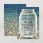 Invitation Étoile de mer élégante et mariage bleu plage en po (Devant / Derrière)