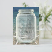 Invitation Étoile de mer élégante et mariage bleu plage pot M (Debout devant)