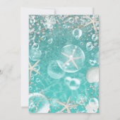 Invitation Étoile de mer enchantée sarcelle et robe de mariée (Dos)