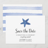 Invitation Étoile de mer | Enregistrement mariage océan (Devant / Derrière)