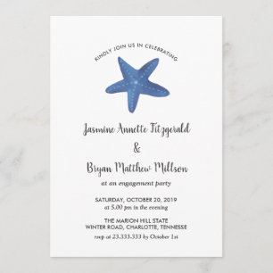 Invitation Étoile de mer   Ocean Engagement Party
