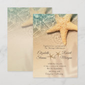 Invitation Étoile de mer Plage de sable Mariage (Devant / Derrière)