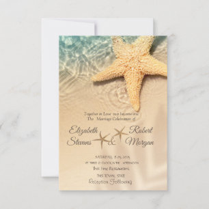 Invitation Étoile de mer Plage de sable Mariage