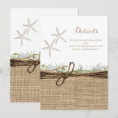 Invitation Étoile de mer rustique côtière détails de mariage  (Devant / Derrière)