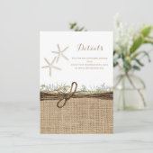 Invitation Étoile de mer rustique côtière détails de mariage  (Debout devant)