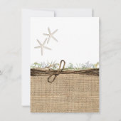 Invitation Étoile de Mer Rustique Côtière Mariage Merci Canev (Dos)