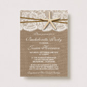 Invitation Étoile de mer rustique sur toile de jute Enterreme