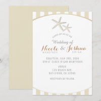 Étoile de mer Tan rayé Moderne Minimal Mariage Pla
