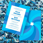 Invitation Étoile de tournage moderne de David Bat mitzvah de<br><div class="desc">Carte parfaite pour annoncer un bat mitzvah, bar mitzvah ou une autre célébration juive ! La main a fait de l'art pour vous. ENTIÈREMENT PERSONNALISABLE ! Cliquez sur "Personnaliser" ci-dessus pour modifier le texte. Cliquez sur "modifier à l'aide de l'outil de conception" pour ajuster les polices, les couleurs et les...</div>