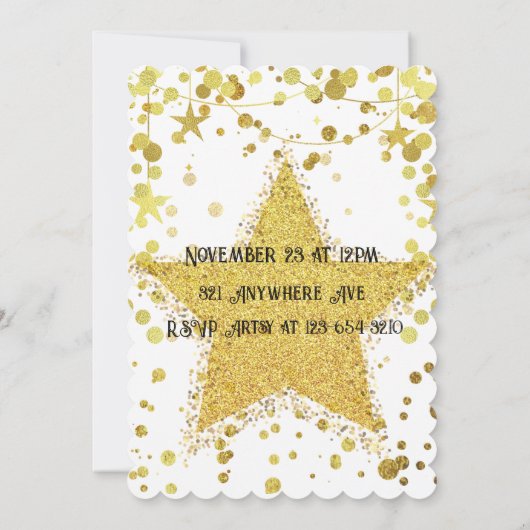 Invitation Étoile Dorée (Dos)