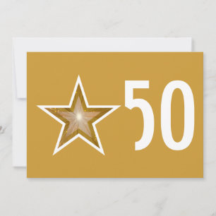Invitation étoile dorée '50' anniversaire