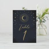 Invitation Étoile dorée Nuit Celeste Table numéro de coup de  (Debout devant)