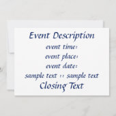 Invitation Étoile du centre (Dos)