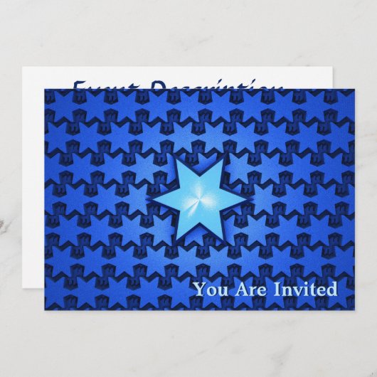 Invitation Étoile du centre (Devant / Derrière)