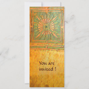 Invitation ÉTOILE DU MATIN, antique jaune marron vert