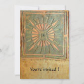 Invitation ÉTOILE DU MATIN , antique jaune vert,blanc (Devant)