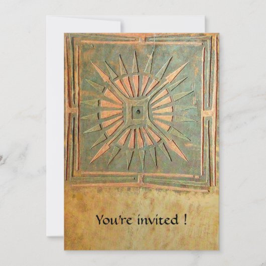 Invitation ÉTOILE DU MATIN , antique jaune vert,blanc (Devant)