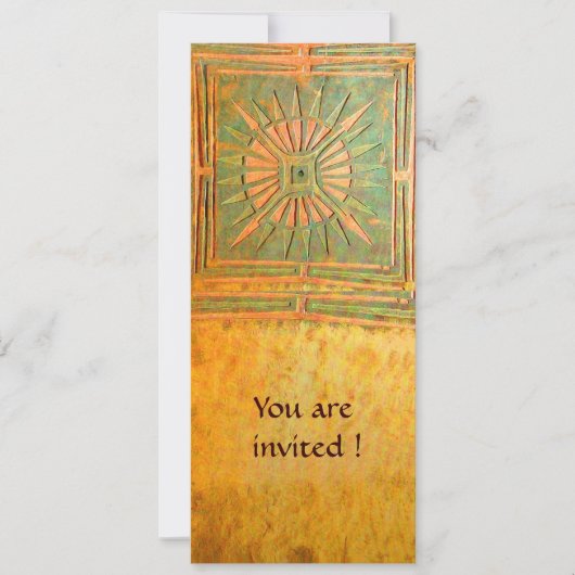 Invitation ÉTOILE DU MATIN, antique marron vert jaune brun (Devant)