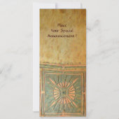 Invitation ÉTOILE DU MATIN , jaune brun vert antique (Dos)