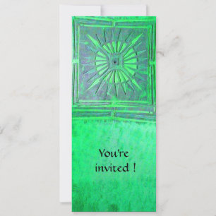 Invitation ÉTOILE DU MATIN  MONOGRAMME , vert clair brillant