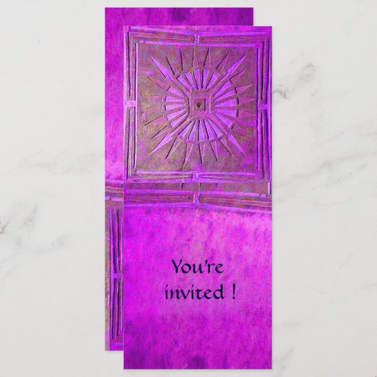 Invitation ÉTOILE DU MATIN, rose violet vif (Devant / Derrière)