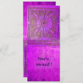 Invitation ÉTOILE DU MATIN, violet rose vif (Devant / Derrière)