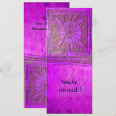 Invitation ÉTOILE DU MATIN, violet rose vif brillant (Devant / Derrière)
