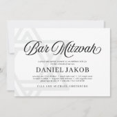 Invitation Étoile élégante de David pour Bar Mitzvah (Devant)