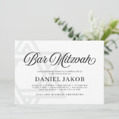 Invitation Étoile élégante de David pour Bar Mitzvah (Debout devant)