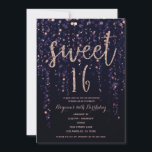 Invitation Étoile enchantée Lumière Purple & Gold Sweet 16 pa<br><div class="desc">Customisez les deux côtés comme vous voulez,  pour n'importe quel événement.</div>