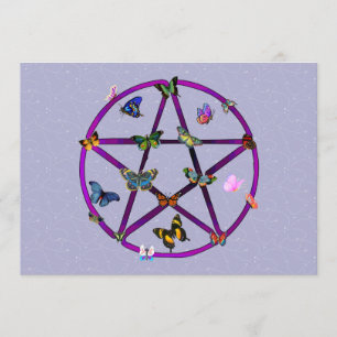 Invitation Étoile et papillons de Wiccan