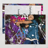 Invitation Étoile Hip hop (Devant / Derrière)