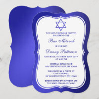 Etoile Juive Bleue Métallique De David Bar Mitzvah
