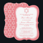 Invitation Étoile Juive Rose Et Blanc De David Bat mitzvah<br><div class="desc">Ces invitations peuvent être customisées pour tout évènement juif saint, y compris le Bat mitzvah, Bar Mitzvah, Confirmation, Mariage, etc. Ajoutez votre libellé personnalisé à l'aide de la section "Modifier ce modèle de conception" ou cliquez sur le bouton bleu "Customiser" pour modifier le style et la couleur de la police,...</div>
