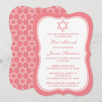 Étoile Juive Rose Et Blanc De David Bat mitzvah