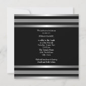 Invitation Étoile noire d'argent de David Bar Mitzvah (Dos)