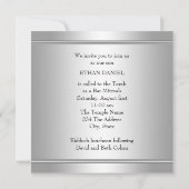 Invitation Étoile noire d'argent de David Bar Mitzvah (Dos)