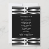 Invitation Étoile noire d'argent de David Bar Mitzvah (Dos)