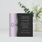 Invitation Étoile noire violette de David Bat mitzvah (Debout devant)