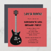 Invitation Étoile rock guitare (Devant / Derrière)