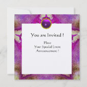 INVITATION ETOILE ROSE ABSTRAITE  MONOGRAMME AMÉTHYSTE VIOLET (Dos)