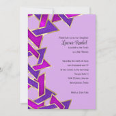 Invitation Étoile rose violet bat mitzvah de David Invitat (Devant)