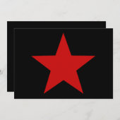 Invitation Étoile rouge (Devant / Derrière)