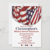 Invitation Étoile rouge blanche et bleue de service d'enrôlem (Devant)