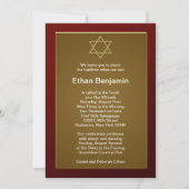 Invitation Étoile rouge de David Bar Mitzvah (Devant)