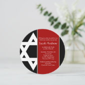 Invitation Etoile rouge et noire de David Round Bar Mitzvah (Debout devant)